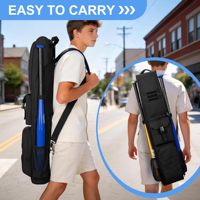 Bolsa para Bates de Béisbol con Capacidad para 6 Bates, Impermeable, Gran Capacidad, con Gancho para Colgar en la Cerca, Correas de Hombro Ajustables, Oxford
