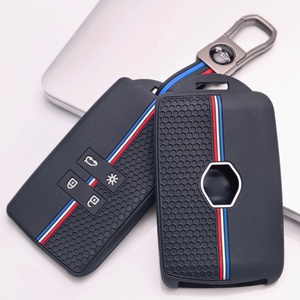 Housse de clé en silicone compatible avec Renault, convient aux modèles Renault Koleos <span class=keywords><strong>Kadjar</strong></span> Megane Talisman Espace Captur <span class=keywords><strong>Arkana</strong></span>, texture texturée - Product Image 1