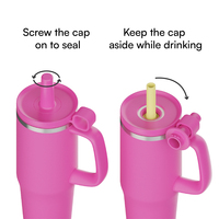 Gobelet isotherme en acier inoxydable sans BPA Hong Ling de 32 oz, tasse de voyage à double paroi isolée de 40 oz avec poignée et couvercles