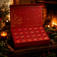 Boîte de calendrier de l'avent de luxe personnalisée, boîte cadeau de Noël en carton rigide, boîte en papier magnétique pour cosmétiques, parfums, bijoux