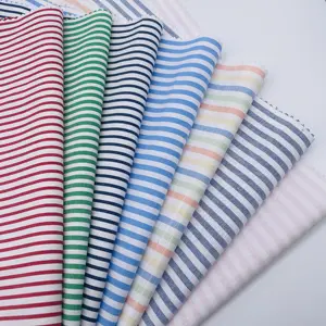 时尚新设计优质100% 棉纱染色条纹编织进口布料南通中国定制面料