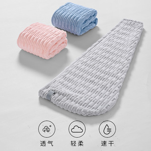 Serviette de Douche en Polaire Corail à Queue Large, Séchage Rapide et Absorbante, Couleur Unie, pour Femmes, Usage Domestique - Product Image 3