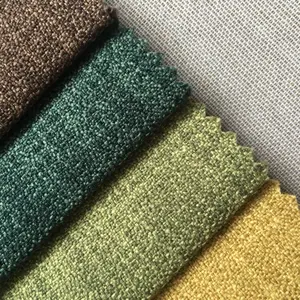 Furniture Fabric for Wholesale Textile Upholstery Sofa 100% Polyester Dobby Solid Color Sofa Textile Linen Look s fabric