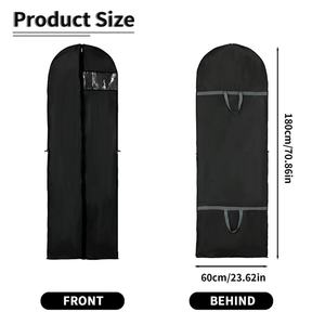 Wholesale Custom Logo PVC Garment <b>Bag</b> with Zipper Closure Non-Woven <b>Suit</b> and Wedding Dress Cover with Pocket <b>for</b> Dresses Coats - Product Image 3