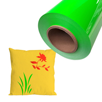 Vinyle thermocollant personnalisé en PU vert néon Flex, HTV à basse température pour vêtements, papier et film thermocollants