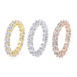 Anillos de Hombre con Incrustaciones de Moissanita de 4mm, Plata S925, con Certificado de Autenticidad, Pasa la Prueba de Diamantes, Oro Rosa - Product Image 5