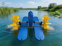 Aérateur à roue à aubes motorisé 1 CV à 2 hélices 380V/220V entièrement automatique pour l'oxygénation des étangs et des lacs en pisciculture