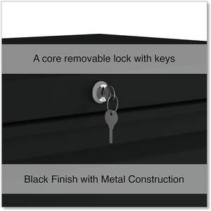 Alera 4-Piece Black <b>Metal</b> Lateral File 30\" X 18.63\" X 52.5\" with 4 Legal/<b>Letter</b>-Size File Drawers - Product Image 6