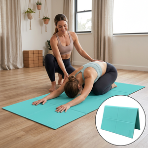 Tapis de yoga pliable écologique rectangulaire en TPE antidérapant universel pour exercices de fitness avec design pliable - Product Image 1