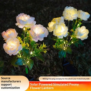 Nouvelle conception, lumière de jardin LED 1,2 V en forme de pivoine, étanche pour extérieur, parc, allée, paysage, fête, décoration - Product Image 2