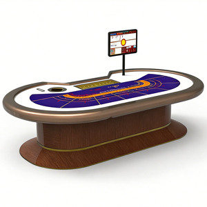 Custom High Class Gambling Professional Oval Luxury Wooden Gaming Baccarat Touchscreen Casino Betting Poker <strong>Tables</strong> - Product Image 1