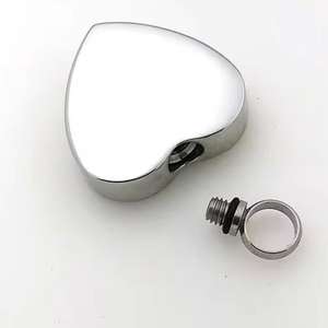 빈 심장 메모리 스테인레스 스틸 애쉬 항아리 펜던트 유행 유품 매력 - Product Image 3