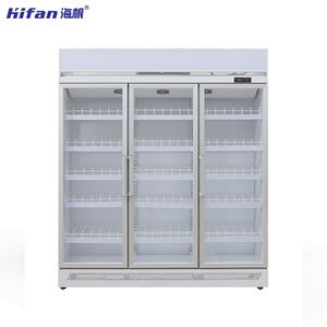 Réfrigérateur-congélateur commercial à porte vitrée avec refroidissement par compresseur, étagères réglables, unité de présentation écoénergétique pour boissons et collations - Product Image 3