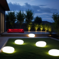 Globe de pierre artificielle moderne à énergie solaire LED RGBW pour parking extérieur, jardin, paysage, pelouse, lumières solaires en pierre
