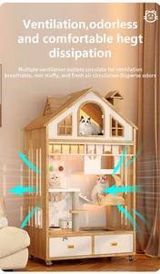 Maison de chat d'intérieur haut de gamme personnalisable Villa élégante de luxe pour animaux de compagnie Grand nid panoramique <span class=keywords><strong>Cage</strong></span> pour chat Comptoir pointu Vitrine <span class=keywords><strong>Animal</strong></span> - Product Image 6