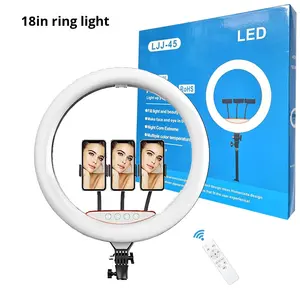 Anneau lumineux photographique de 18 pouces en gros d'usine, <span class=keywords><strong>lampe</strong></span> vidéo personnalisée, anneau lumineux LED pour selfie, trépied avec télécommande - Product Image 2