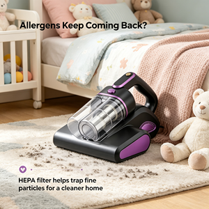 Limpiador de Ácaros Portátil y Ligero con Motor sin Escobillas y Luz UV para Colchones, Cuidado para Alergias, Eliminador de Ácaros Portátil - Product Image 1
