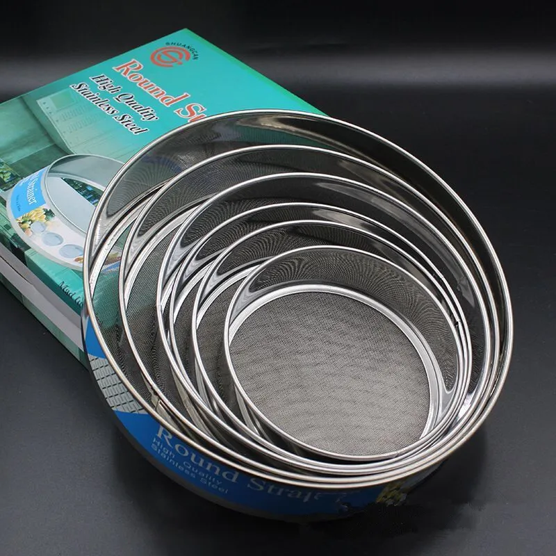 Kitchen Baking Sieve Tools 6-stück Set Stainless Steel Round Strainer Colander Sieve Manual Fine Mesh Flour Sifter