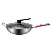 Vente en gros de wok à induction antiadhésif en acier inoxydable compatible avec une cuisinière à gaz domestique