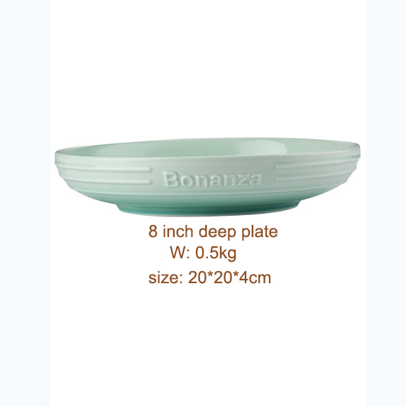 8 inch green deep plate