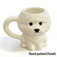 Nueva Taza de Cerámica Creativa con Diseño de Cachorro de Bichón, Linda Taza de Cerámica con Forma de Cachorro para Oficina, Taza de Agua para Oficina, Regalos Prácticos