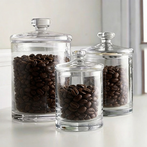 400ml 주방용 원형 투명 유리 식품 보관 용기 (유리 뚜껑 포함, 쿠키, 샐러드, 젤리, 사탕 보관용) - Product Image 5