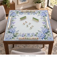 Alas Mahjong Silky Feel Yugaland Karet Anti Bau, Dapat Dicuci, Peredam Kebisingan, Anti Selip 800*800mm 3mm untuk Permainan Ubin di Ruang Bermain