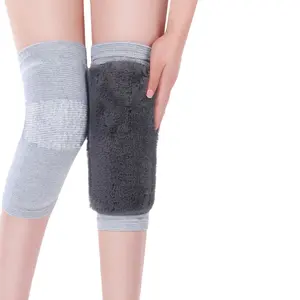 Genouillères de protection chaudes en poils de lapin d'hiver en plein air contre les jambes froides et froides avec des sports de protection des genoux en peluche