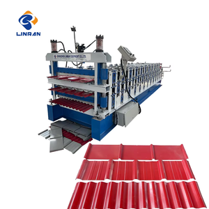 เครื่องผลิตแผ่นหลังคาทรงสี่เหลี่ยมคางหมูเครื่องขึ้นรูปม้วนสามชั้นเครื่องควบคุมระบบมอเตอร์แบบเดลต้าผู้ผลิตโดยตรง - Product Image 1