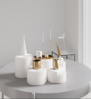Support de table décoratif Spazepaper, mini support de bureau, support cylindrique, petit présentoir en papier kraft écologique pour la décoration de la maison