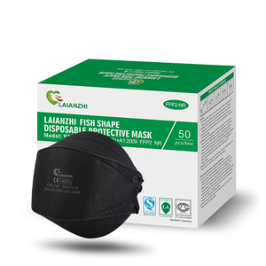 Masque facial jetable en forme de poisson, <span class=keywords><strong>noir</strong></span>, avec boucles auriculaires, de qualité supérieure, prix usine, certifié CE EN 149 - Product Image 2