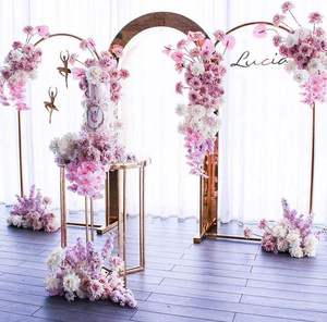 New Wedding Wrought Metal Iron Arch Props Double-Pole Flower Door Shelf Circle Shape Outdoor Stage Background Decoration - Product Image 5