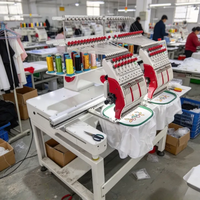 Machine à broder à double tête, commande informatique, unité de broderie textile industrielle