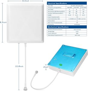 Trong nhà Tường Gắn Bảng điều chỉnh ăng-ten, điện thoại di động tín hiệu Boosters với n-nữ kết nối cho nhà 2G, 3G, 4G, 5G (600-6000MHz) - Product Image 4