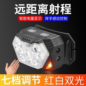 Lampe frontale 9LED COB à lumière rouge, rechargeable par USB, étanche, pour la pêche nocturne en extérieur - Product Image 5