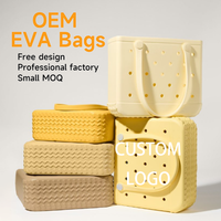 Sac fourre-tout en caoutchouc silicone fin et flexible, résistant à l'eau, sac de plage en caoutchouc, imprimé L, personnalisé, pour femme, en EVA, vente en gros, été