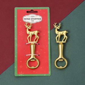 Ouvre-bouteille de Noël doré en alliage de zinc avec tournevis, motif Père Noël et bonhomme de neige, cadeau de fêtes, marque AX, 16*8cm - Product Image 4