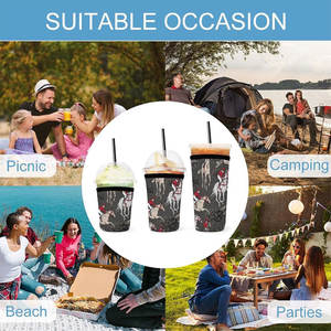 Neoprene Iced Reusable Coffee Cup <strong>Carrier</strong> Holder Custom Cup Sleeve Holder Coffee <strong>Carrier</strong> with Handle for Coffee Shop Merchandise - Product Image 3