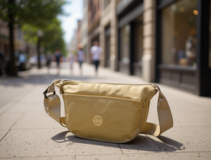 Borsa a Tracolla da Donna in Tela, Chiusura con Zip, Logo, Adatta a Tutte le Stagioni - Product Image 2