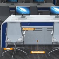 Lumière LED Bureau de réception Console d'ordinateur Bureau Entreprise Bienvenue Poste de travail Table Centre de commande Mobilier commercial