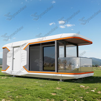 Maison mobile en capsule, villa écologique en acier, utilisation scolaire, design moderne, source d'usine, maisons mobiles, cabane en bord de mer, ferme de pâturage