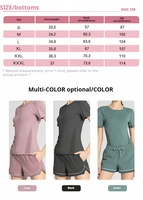 Ensemble de sport 2 pièces pour femme : T-shirt respirant à manches courtes avec empiècements en mesh et short athlétique à séchage rapide pour yoga, gym et course à pied