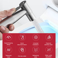 Robinet Lave-Mains Shattaf Pas Cher, Douchette Sanitaire Musulman en Acier Inoxydable, Acheter un Pulvérisateur de Jet Bidet pour Toilettes