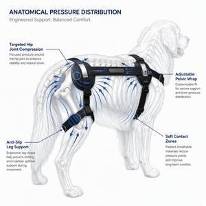 Attelle de soutien pour articulation de la hanche canine, aide à la mobilité pour chien senior, protection orthopédique haute performance, soulagement de la dysplasie, polyester solide - Product Image 2