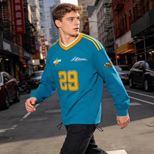 Sweat-shirt de sport unisexe personnalisable High Street, col rond, coupe ample, manches longues, respirant, séchage rapide, anti-UV - Product Image 5