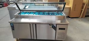 Refrigerador Comercial para Preparación <span class=keywords><strong>de</strong></span> Pizza y Ensaladas con Vitrina <span class=keywords><strong>de</strong></span> Vidrio para Pizzería y Comida Rápida - Product Image 5