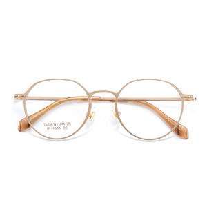 Monture de lunettes ronde en titane 6055, monture intégrale légère, unisexe, verres en acrylique, origine Danyang - Product Image 1