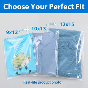 Sacs à glissière transparents en PE recyclables en gros, renforcés avec fermeture éclair, imprimés en héliogravure pour l'emballage de vêtements et l'expédition de t-shirts - Product Image 3
