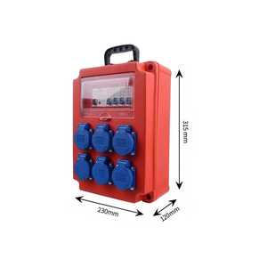 กล่องจ่ายไฟ6ขาแบบพกพากันน้ำ6x10A เต้ารับ5ขา63A กล่องกระจายพลาสติก1P + N 220V กล่องกระจาย IP65 - Product Image 2