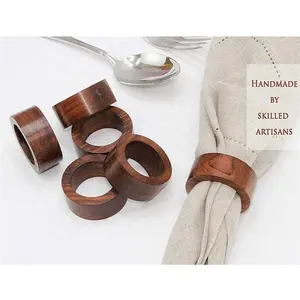 Custom wooden napkin ring hot selling Dining Table Decoration Wedding Household Wood Napkin Ring Hand Made Wooden Napkin Rings